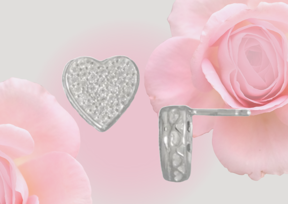 Sugar Cube Heart Studs